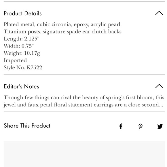 Kate Spade new bloom statement floral flower linear earrings - Picture 5 of 8